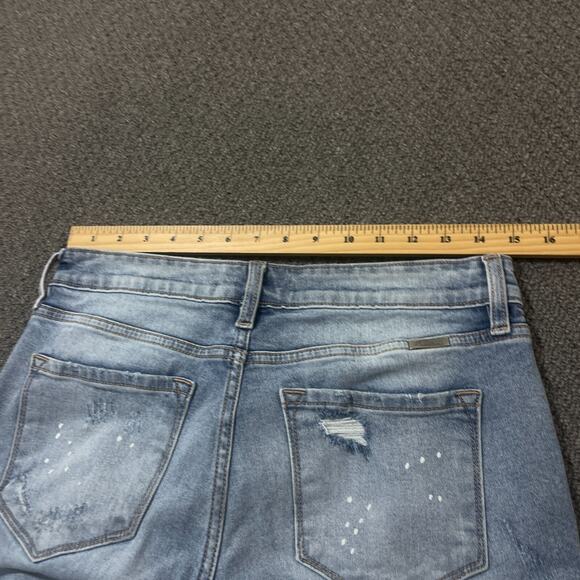 Kancan Jeans Womens Size 5/26 Distressed Denim Blue Paint Splatter 5 26 - Picture 9 of 10